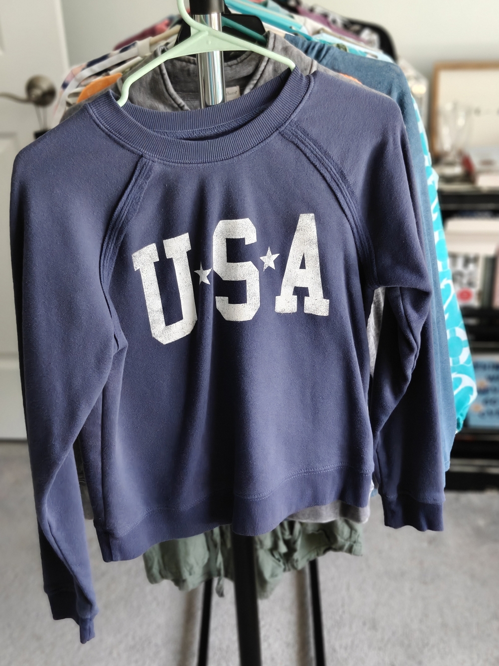 Grayson Threads Navy & White USA Graphic Sweatshirt